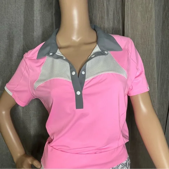 Annika Collection Womens Hot Pink Polo & SKIRT Set Medium - Picture 9 of 16